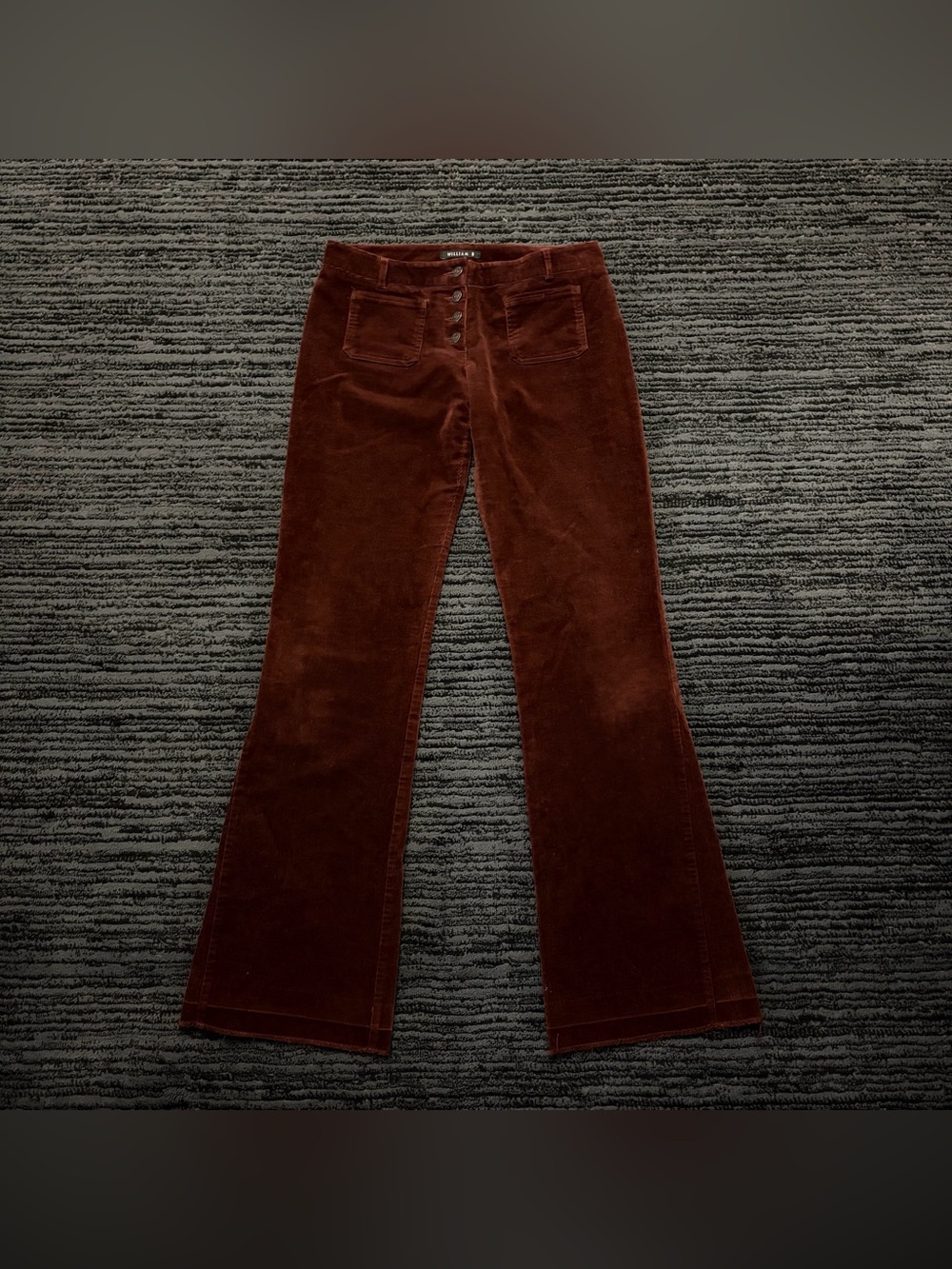 William B low rise patch pocket corduroy flare hem pants